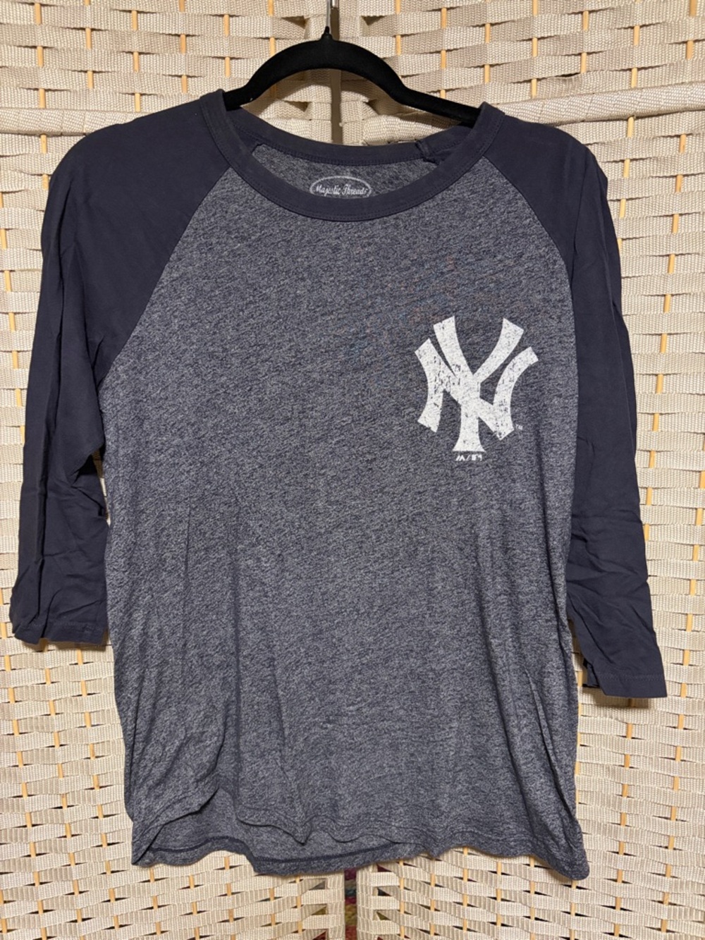 Majestic New York Yankees Aaron Judge 99 Raglan Tee in Heather Navy